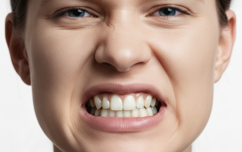 persona che serra i denti