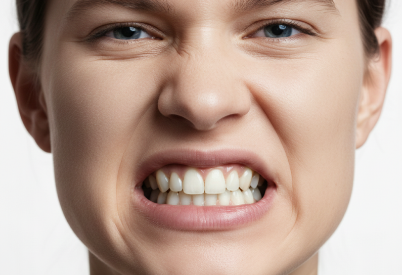 persona che serra i denti